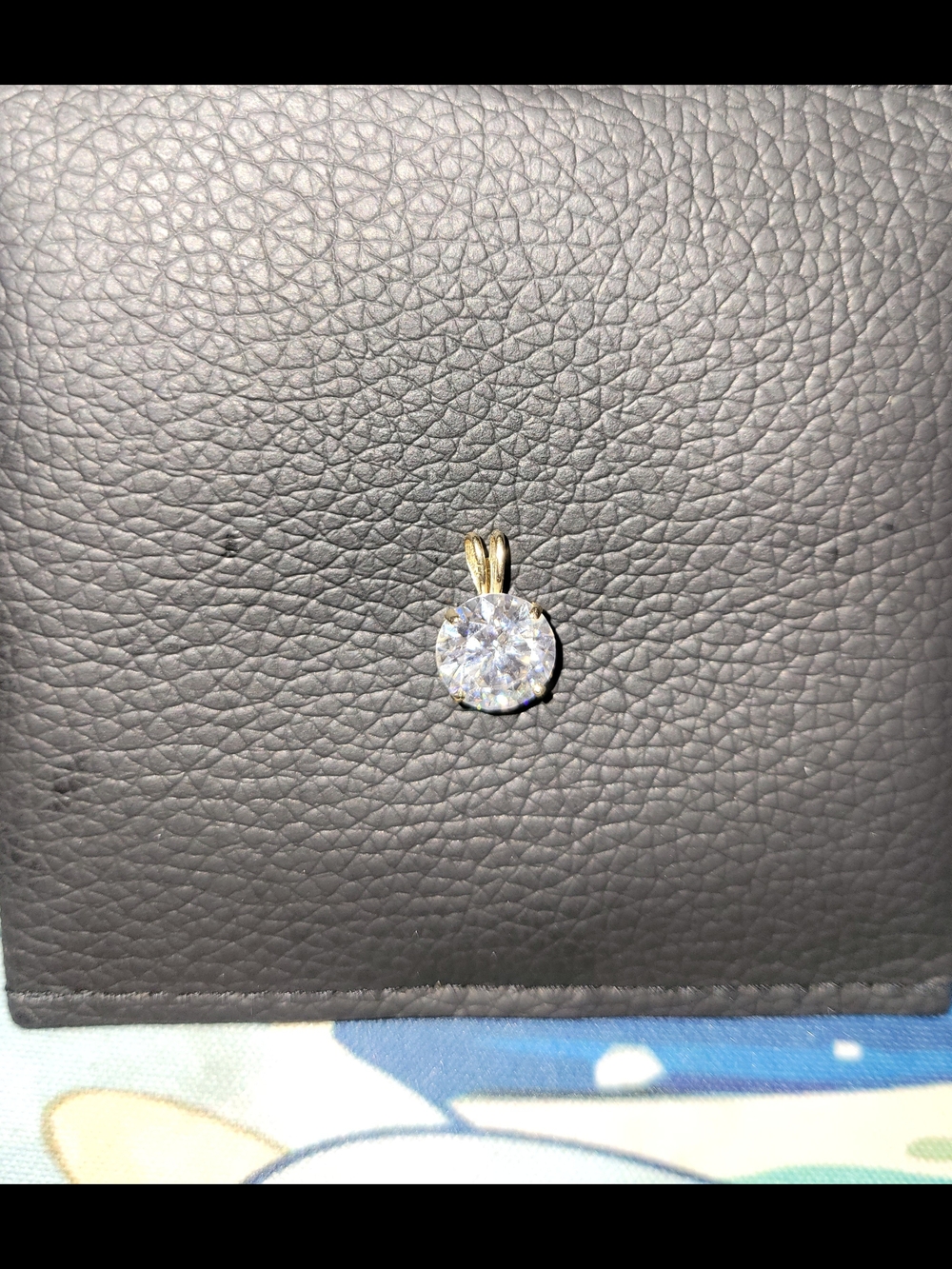 Round Moissanite 14k Gold Pendant - Picture 6 of 10